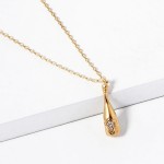 Wholesale dainty Chain Link Necklace Cubic Zirconia Studded Champagne Bottle Pen