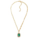 Wholesale mixed Chain Link Necklace Rhinestone Pendant L Extender L