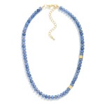 Wholesale disc Stone Beaded Necklace Gold Accent Beads L Extender L