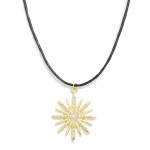 Wholesale leather Braided Necklace Sun Burst Pendant L Extender L