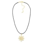 Wholesale leather Braided Necklace Sun Burst Pendant L Extender L