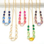 Wholesale faceted Glass Crystal Chain Link Necklace L Extender L