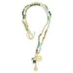 Wholesale stone Beaded Necklace Coin Crystal Pendant L Extender L