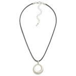 Wholesale braided Leather Necklace Circular Pendant L Extender L