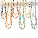 Wholesale set Two Faceted Beaded Necklace Set Crystal Pendant L Extenders L