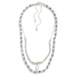 Set of Two Faceted Beaded Necklace Set With Crystal Pendant 

- Approximately 16" L
- Extenders 3" L