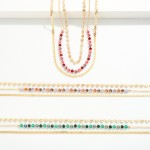 Wholesale three Strand Layered Chain Link Necklace Faceted Beads L Extender L