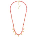 Wholesale faceted Beaded Necklace Disc Charm Detail L Extender L