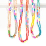 Wholesale long Beaded Necklace Stone Faceted Tube Beads L