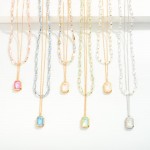 Wholesale layered Chain Link Beaded Necklace Rhinestone Pendant L Extender L