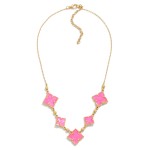 Wholesale chain Link Necklace Linked Enamel Swirl Clover Stations L Extender L