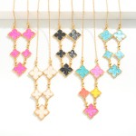 Wholesale chain Link Necklace Linked Enamel Swirl Clover Stations L Extender L
