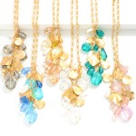 Wholesale statement Chain Link Necklace Faceted Bead Pearl Metal Charms L Extend