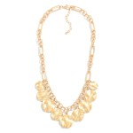 Wholesale metal Chain Link Necklace Hammered Metal Disk Charms L Extender L