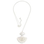 Long Dainty Chain Link Necklace With Pearl Accented Shell Pendant 

- Approximately 30" L
- Extender 3" L 
- Pendant 2" L