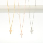 Wholesale dainty Chain Link Necklace Cross Pendant L Extender L