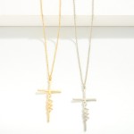 Chain Link Necklace Featuring "Faith" Cross Pendant

- Approximately 16" L
- Extender 3" L