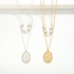 Wholesale layered Chain Link Necklace Geometric Metal Stations Rhinestone Pave M