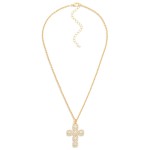 Wholesale rope Chain Necklace Rhinestone Cross Pendant L Extender L