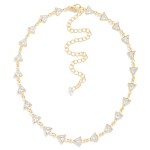 Wholesale linked Glass Crystal Triangle Choker Necklace L Extender L