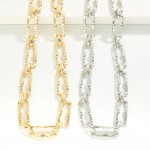 Wholesale hammered Metal Chain Link Necklace L Extender L