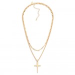 Wholesale layered Chain Link Necklace Cross Pendant L Extender L