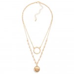 Wholesale layered Chain Link Necklace Semi Precious Stone Pendant Bead Details L