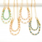 Wholesale layered Chain Link Necklace Faceted Beads L Extender L