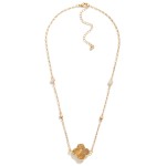 Wholesale chain Link Necklace Stone Clover Pendant L Extender L