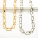 Metal Rectangle Chain Link Necklace

- Approximately 16" L
- Extender 3" L