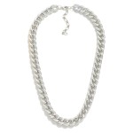 Wholesale crimped Curb Chain Necklace L Extender L