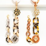 Wholesale resin Acetate Chain Link Necklace Statement Rhinestone Cluster Pendant