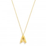 Dainty Stainless Steel Chain Link Necklace Featuring Bubble Balloon Initial Pendant 

- 18K Gold Plated Stainless Steel*
- Approximately 16" L (no extender) 


* Stainless Steel is Hypoallergenic, Waterproof, Fade-resistant and Tarnish-Resistant 