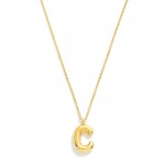 Dainty Stainless Steel Chain Link Necklace Featuring Bubble Balloon Initial Pendant 

- 18K Gold Plated Stainless Steel*
- Approximately 16" L (no extender) 


* Stainless Steel is Hypoallergenic, Waterproof, Fade-resistant and Tarnish-Resistant 