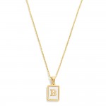 Dainty Stainless Steel Chain Link Necklace Featuring Mother-of-Pearl Inlay Initial Pendant 

- 18K Gold Plated Stainless Steel*
- Approximately 16" L (no extender) 


* Stainless Steel is Hypoallergenic, Waterproof, Fade-resistant and Tarnish-Resistant 