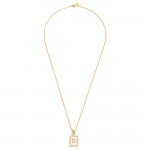 Wholesale dainty Stainless Steel Chain Link Necklace Mother Pearl Inlay Initial