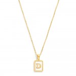 Dainty Stainless Steel Chain Link Necklace Featuring Mother-of-Pearl Inlay Initial Pendant 

- 18K Gold Plated Stainless Steel*
- Approximately 16" L (no extender) 


* Stainless Steel is Hypoallergenic, Waterproof, Fade-resistant and Tarnish-Resistant 