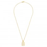 Wholesale dainty Stainless Steel Chain Link Necklace Mother Pearl Inlay Initial