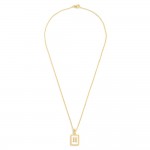 Wholesale dainty Stainless Steel Chain Link Necklace Mother Pearl Inlay Initial