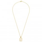 Wholesale dainty Stainless Steel Chain Link Necklace Mother Pearl Inlay Initial