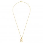 Wholesale dainty Stainless Steel Chain Link Necklace Mother Pearl Inlay Initial