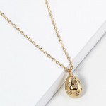 Wholesale dainty Chain Link Necklace Easter Egg Pendant Gold Dipped Hypoallergen