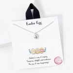 Wholesale dainty Chain Link Necklace Easter Egg Pendant Gold Dipped Hypoallergen