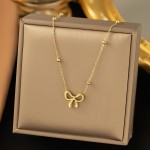 Wholesale stainless Steel Saturn Chain Link Necklace Bow Station L Extender L