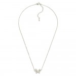 Wholesale dainty Metal Chain Link Necklace Rhinestone Studded Bow Station L Exte