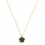 Gold Dipped Dainty Chain Link Necklace Featuring Flower Pendant 

- Approximately 15" L
- Extender 2" L 