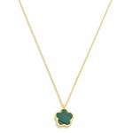 Gold Dipped Dainty Chain Link Necklace Featuring Flower Pendant 

- Approximately 15" L
- Extender 2" L 