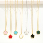 Wholesale gold Dipped Dainty Chain Link Necklace Flower Pendant L Extender L