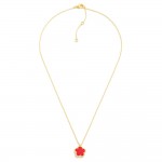 Wholesale gold Dipped Dainty Chain Link Necklace Flower Pendant L Extender L