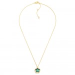 Wholesale gold Dipped Dainty Chain Link Necklace Flower Pendant Rhinestone Borde